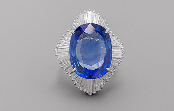 サファイヤ　プラチナリング　S15.156Ct D 2.095Ct