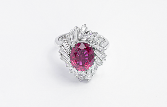 Ptルビーリング　R2.51Ct D 1.43Ct