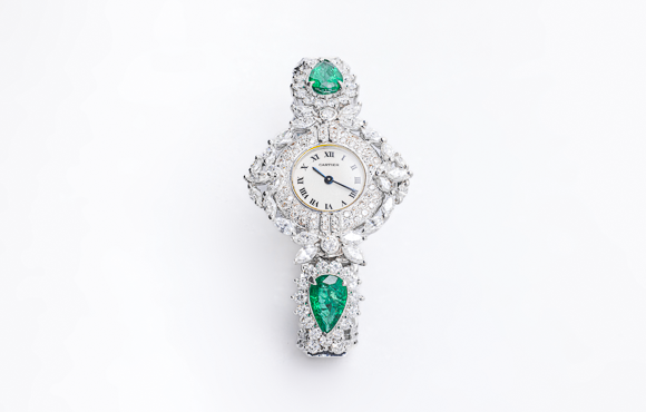 カルティエ　K 18WGアフターダイヤウオッチ　D １１.４Ct E ４.７Ct