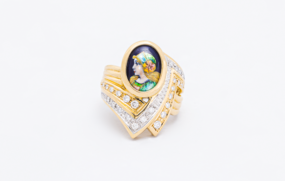 K 18梶光夫　エマーユリング　D ０.38Ct