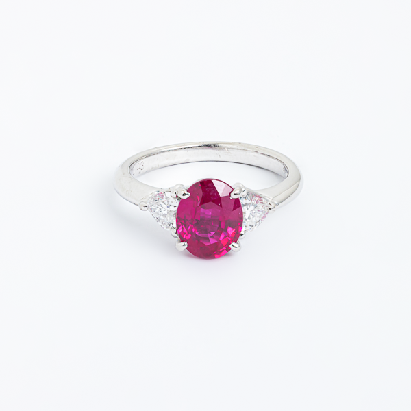 プラチナルビーリング　R2.233Ct D 0.43Ct