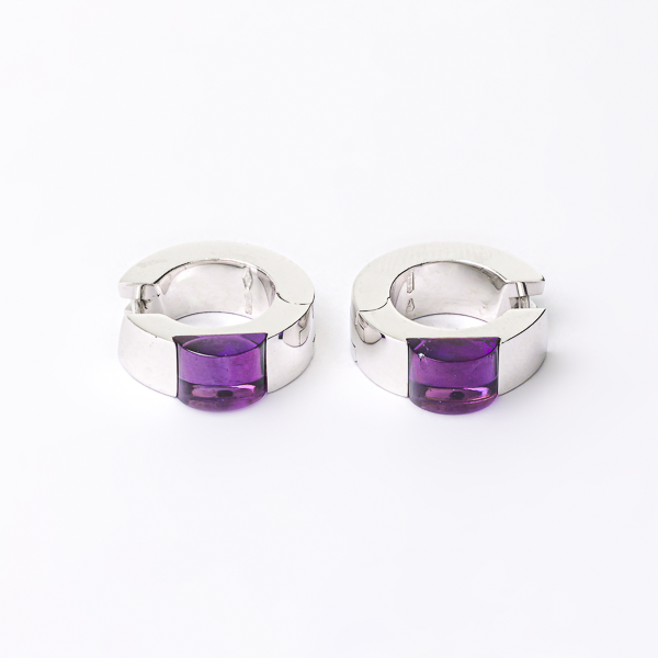 K18WG グッチ　アメシストピアス